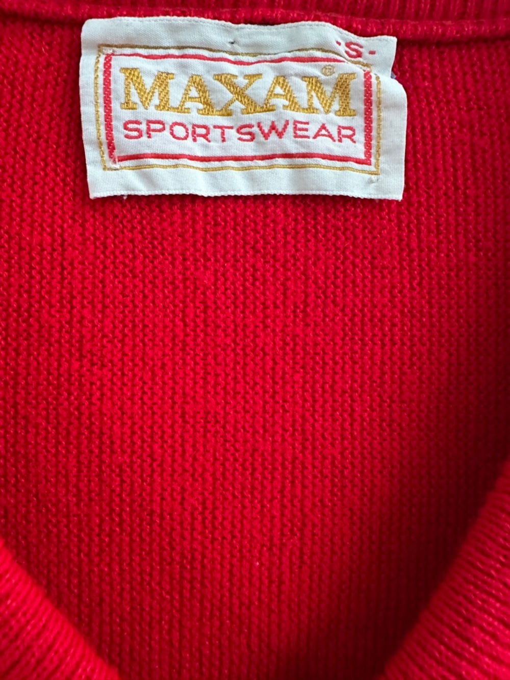 Vintage '60's Men's Red V-Neck MAXAM SPORTSWEAR - Don Draper/Mad Men Style - Picture 3 of 5